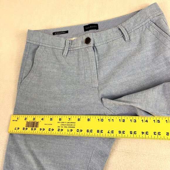 Talbots Pants Womens 4P Relaxed Chino Blue Chambray Career Office Profesional - Picture 4 of 10